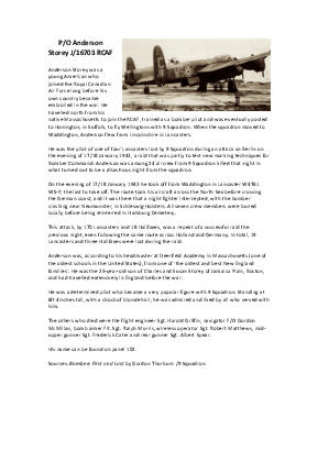 A preview of a PDF biography for Storey, Anderson